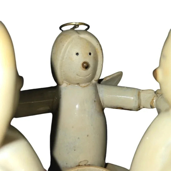 Angels Friendship Circle Ceramic Candle Tea Light Holder Wings 3 Angels - beige - Picture 5 of 6